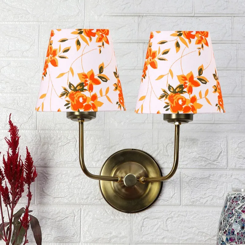 Floranira Fleur Duo Cone Metal Wall Lamp - White,Orange media 3