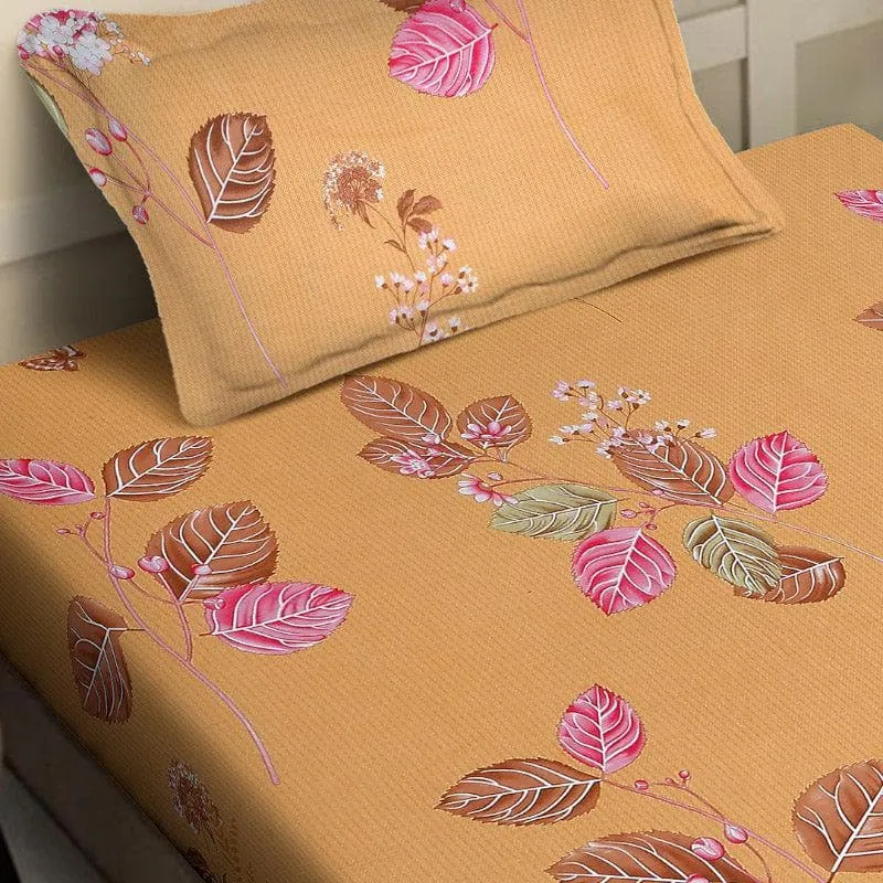 Agira Printed Cotton Bedsheet (Mustard) - 200 TC media 3