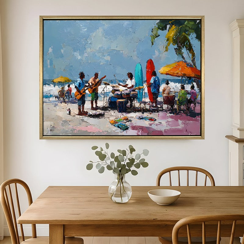 Shoreline Music Canvas Wall Painting With Frame