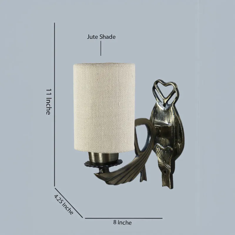 Love Gleam Atva Fabric & Metal Wall Lamp - Beige media 5