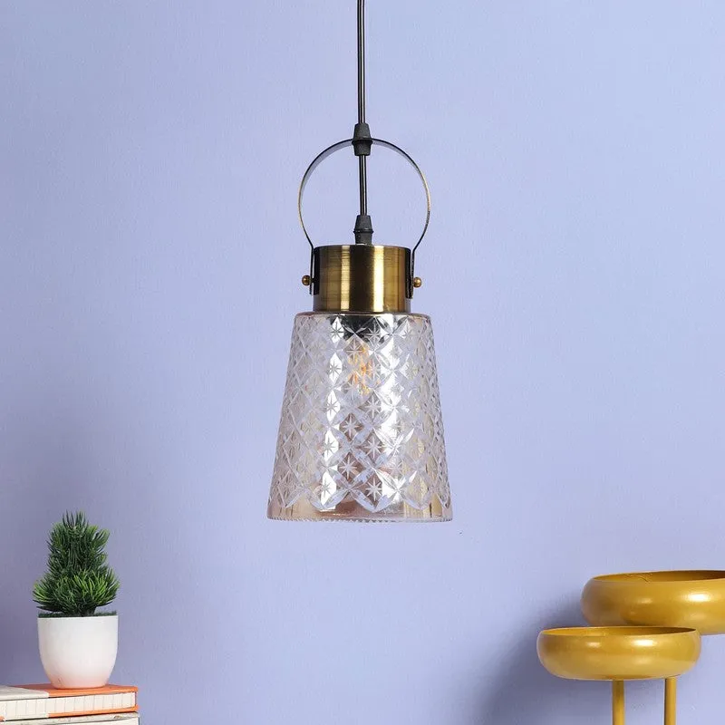 Elysian Glow Glass Ceiling Lamp media 3