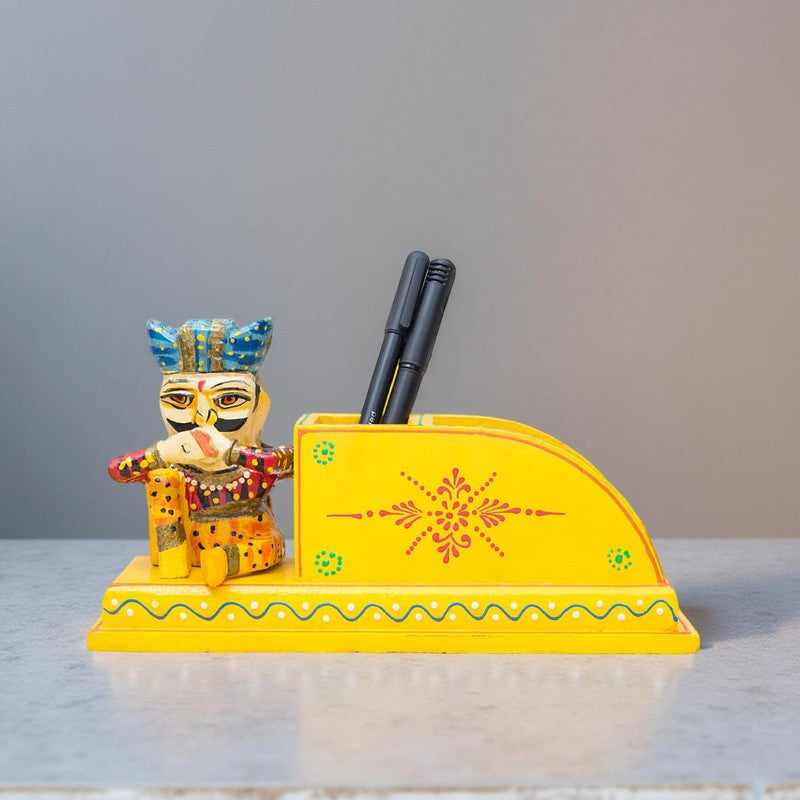 Handcrafted Wooden Musician Stationary Stand - Yellow media 3