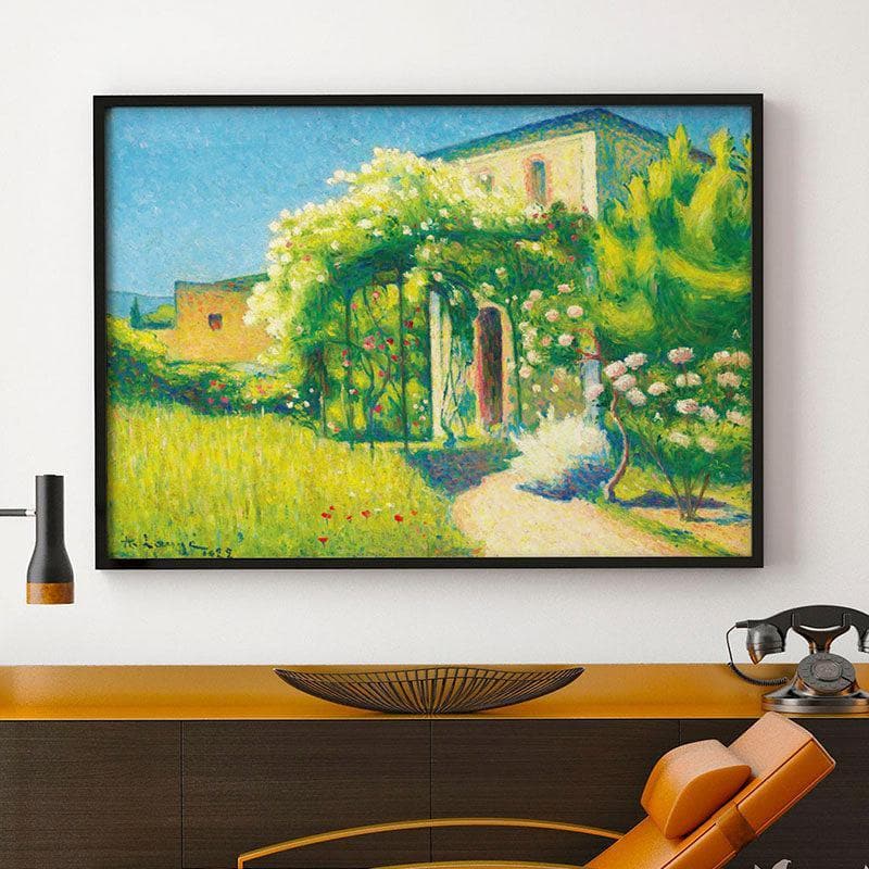 Blooming Garden Canvas Wall Painting - Black Frame