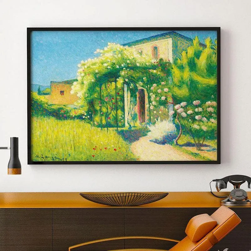 Blooming Garden Canvas Wall Painting - Black Frame media 1