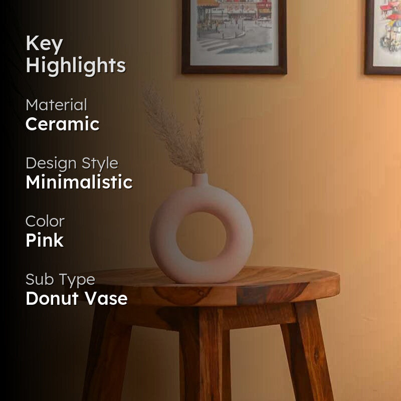 Boho Donut Vase - Pink media 2