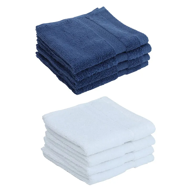 Miorah Face Towel (White & Blue) - Set Of Eight media 4