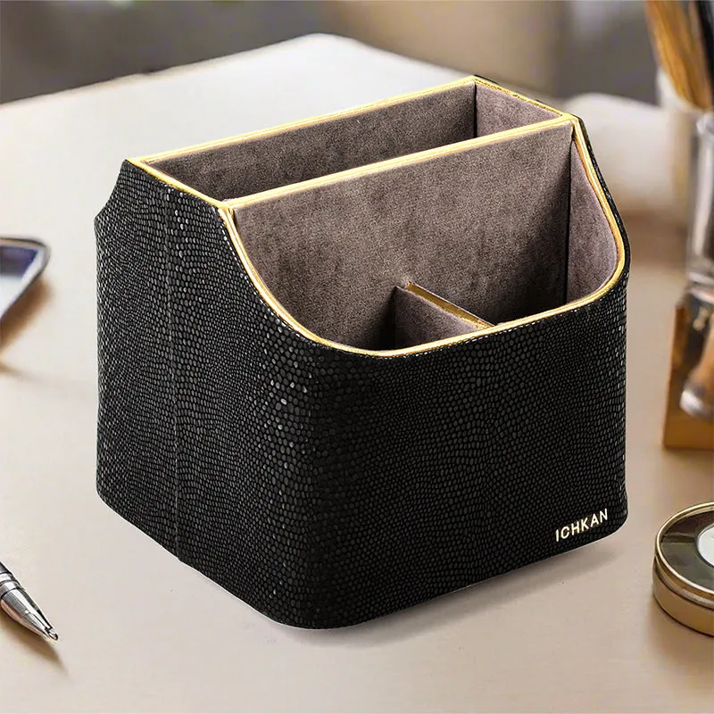 Tisquo Faux Leather Desk Organizer - Black media 1