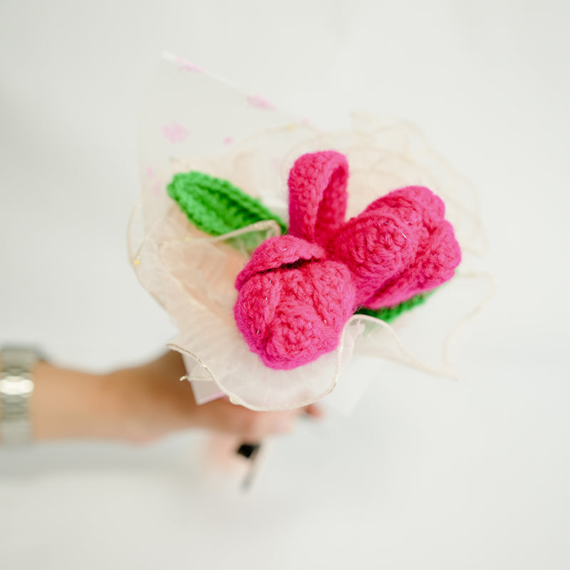 Knot & Petal I Crochet Flower Bouquet - Pink media 3