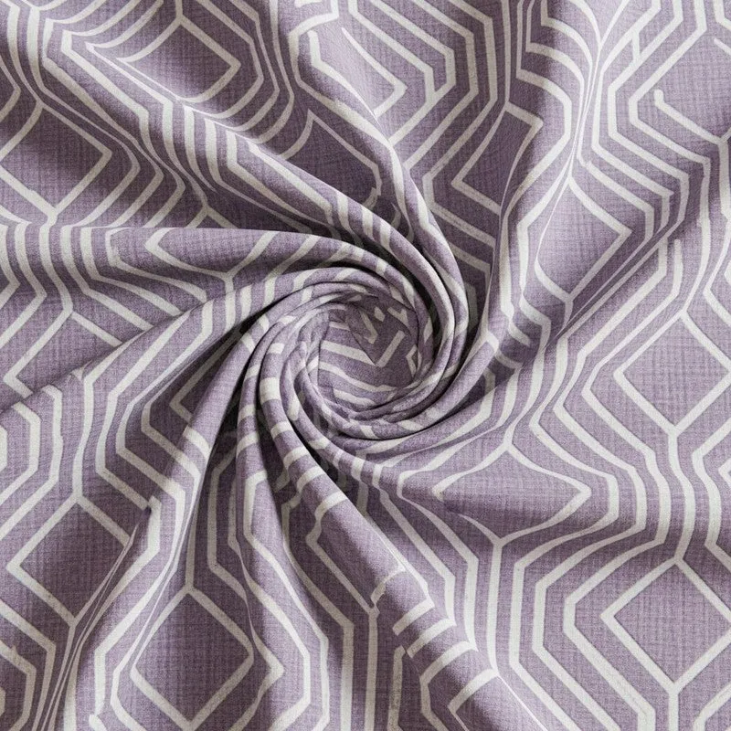Akoya Geometric Cotton Bedsheet (Purple) - 200 TC media 5