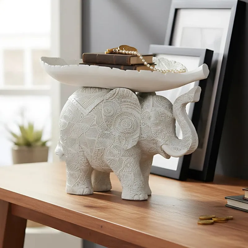 Tusker Grace Elephant Showpiece - White media 1