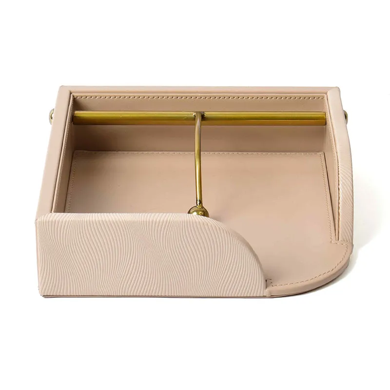 Veltrix Nuo Faux Leather Tissue Holder - Beige media 4