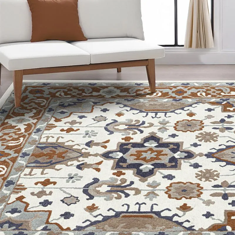 Nausicaa Ethnic Wool & Nylon Carpet - Brown & Ivory media 3