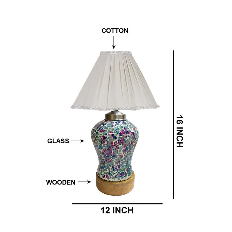 Floranisse Pleated Wooden Table Lamp - Multicolor media 7