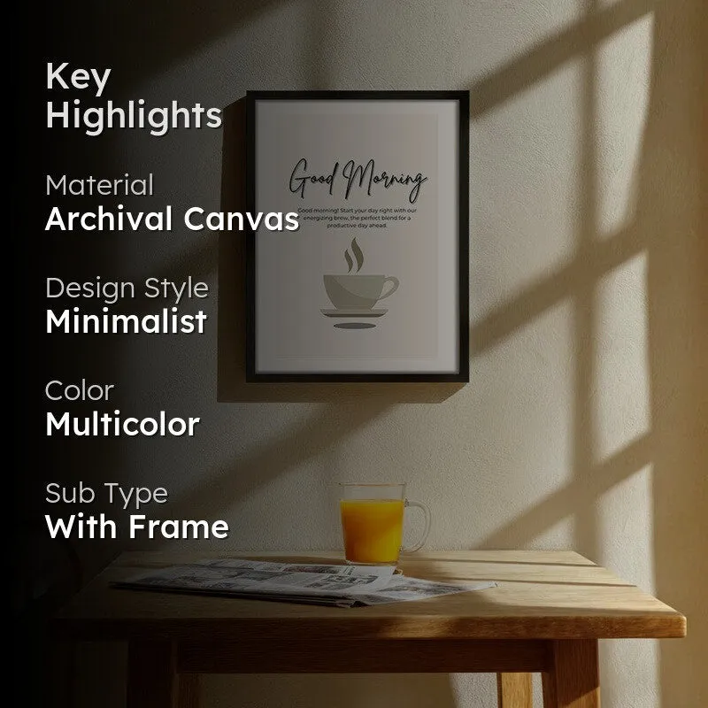 MorningBrew Archival Canvas Wall Art - Black media 2
