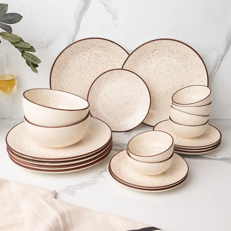 Elegant Ivory Ceramic Dinner Set - 20 Piece Collection media 1
