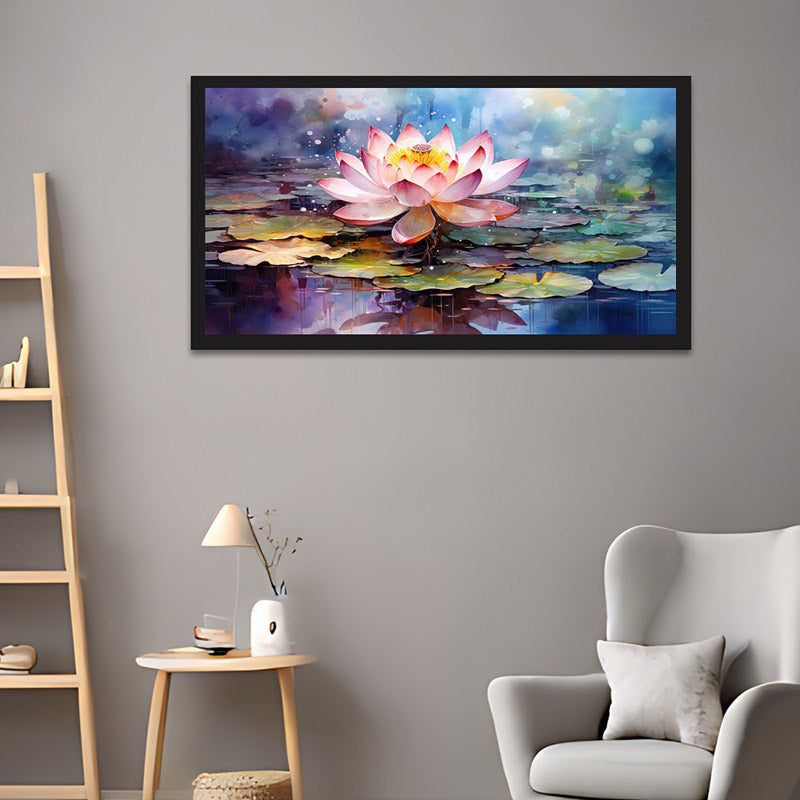 Lotus Blush Canvas Wall Painting With Frame