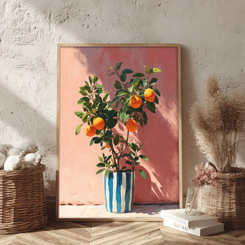 Orange Serenade Canvas Wall Painting - Brown Frame media 3