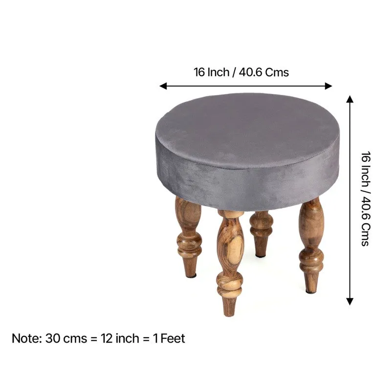 Avaro Sheesham Wooden Bench with Stools (Grey) - Three Piece Set media 12