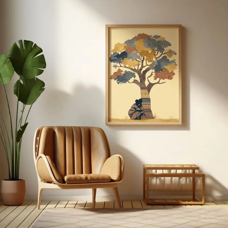 Kalpavriksha Canvas Wall Painting With Brown Frame media 5
