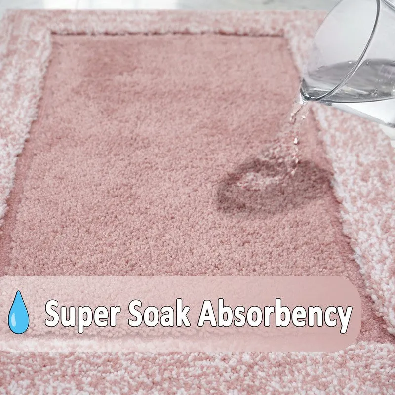 Water being poured onto the pink rug surface