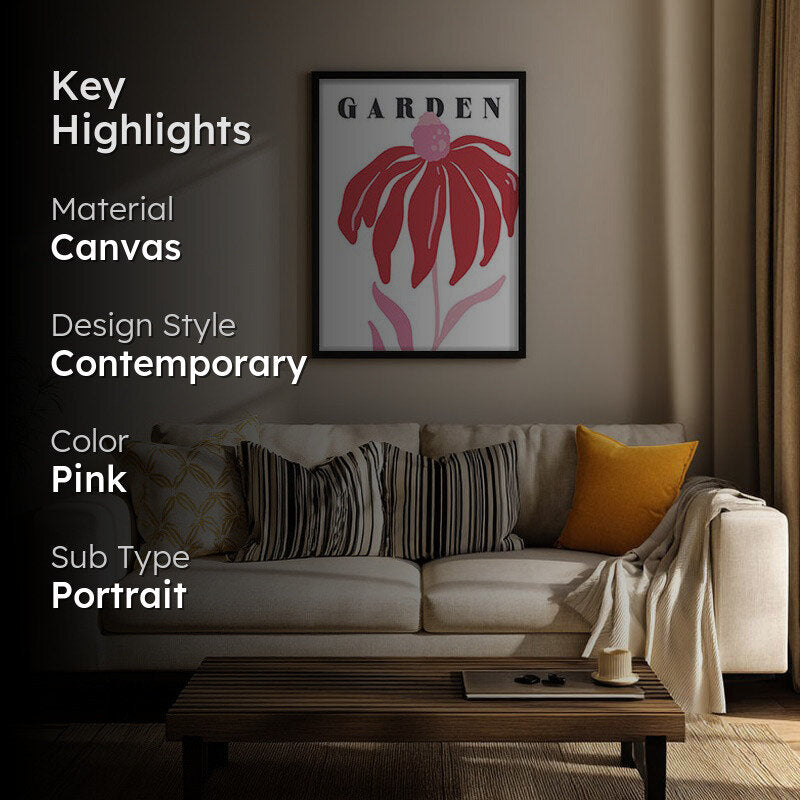 Blossom Garden Archival Canvas Wall Art - Black Frame media 2