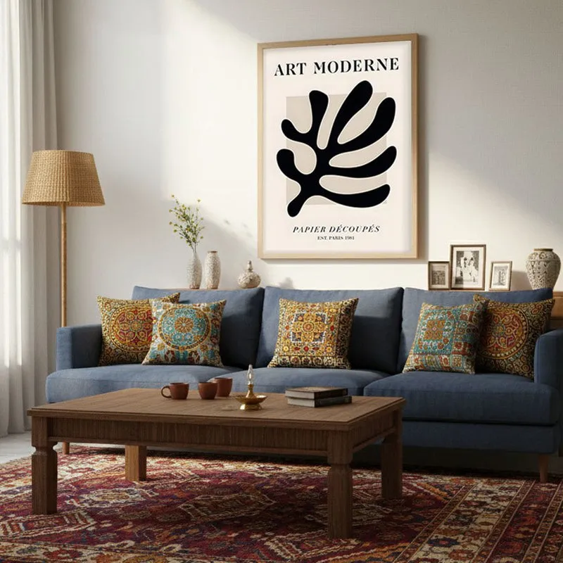 Organic Trace Canvas Wall Painting With Brown Frame media 6