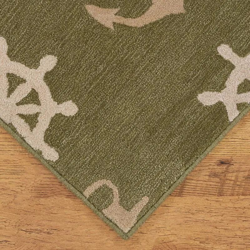 Anchors Hand Tufted Aweigh Kids Wool & Nylon Carpet - Green media 5