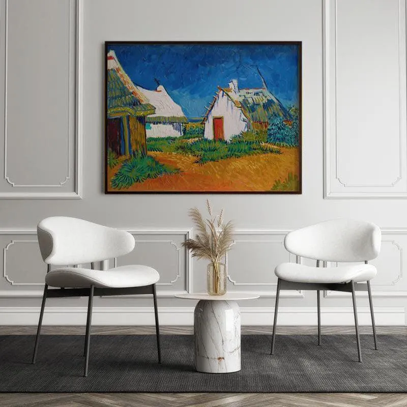 Three White Cottages In Saintes Maries 1888 By Vincent Van Gogh - Black Frame media 5