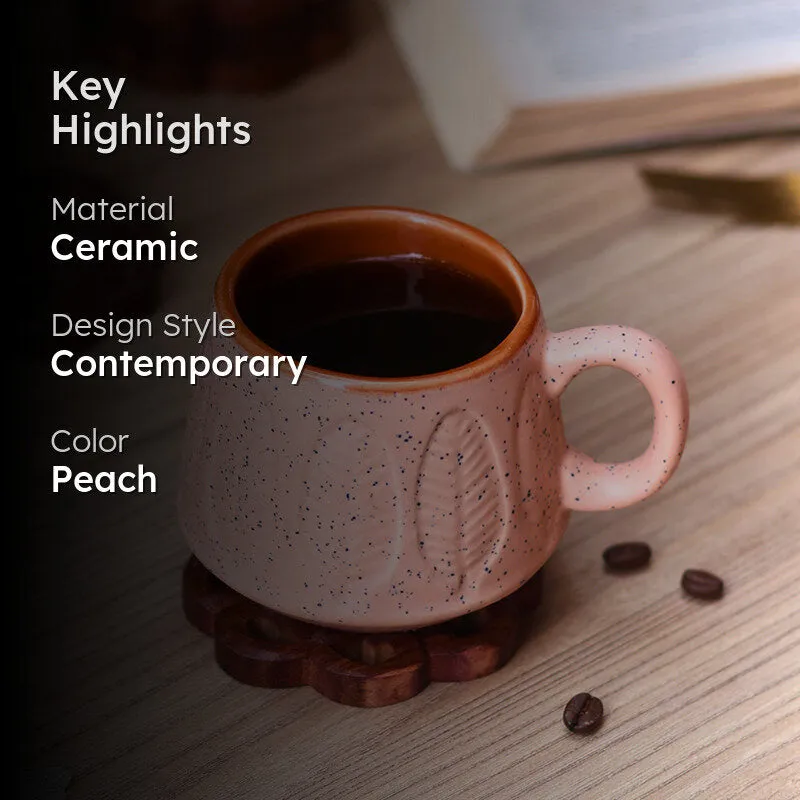 Adriano Ceramic Tea Cup (240 mL/Peach) media 2