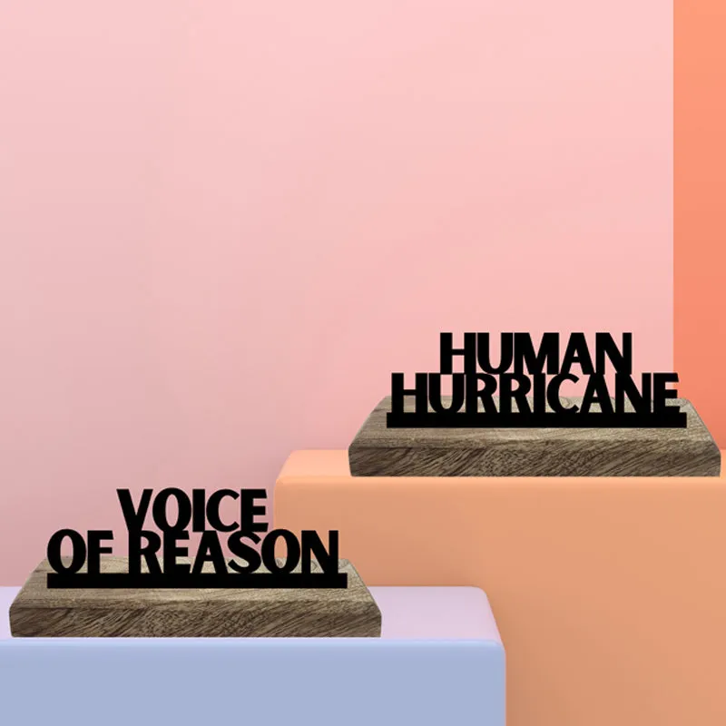 Human Hurricane Typography Showpiece - Set Of Two media 3