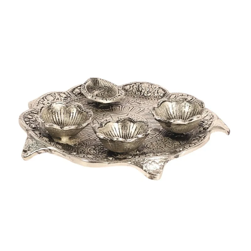Anantya Pooja Thali Set - Silver media 7