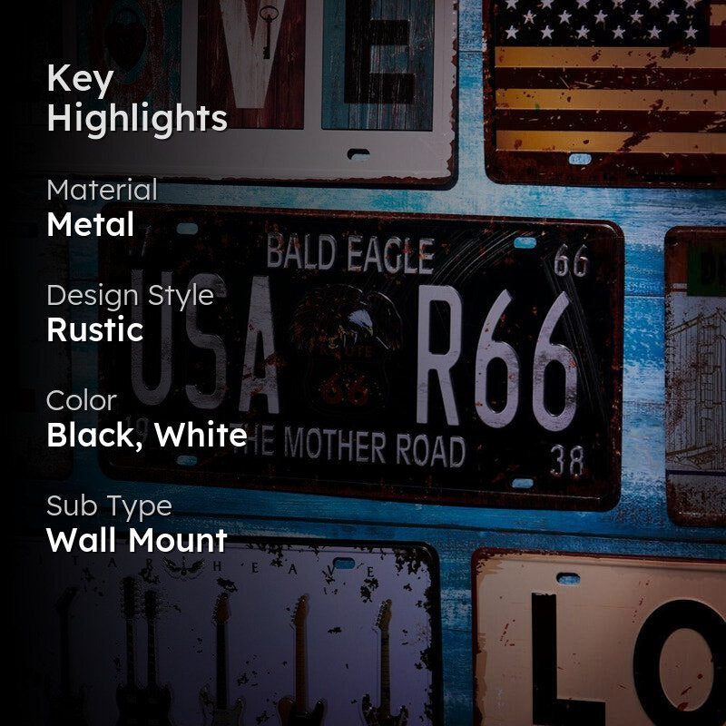 Bald Eagle Number Plate Metal Wall Accent media 2