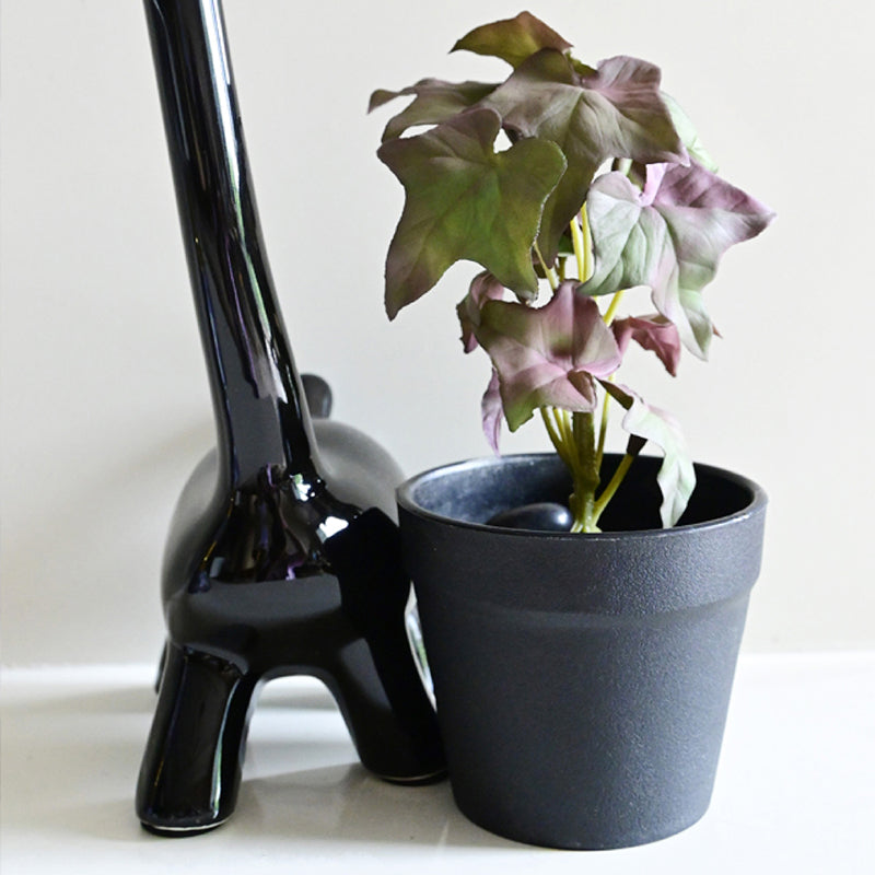 Ivette Artificial Mini Ivy Plant With Basic Black Plastic Pot (Purple) - 16 cm media 4