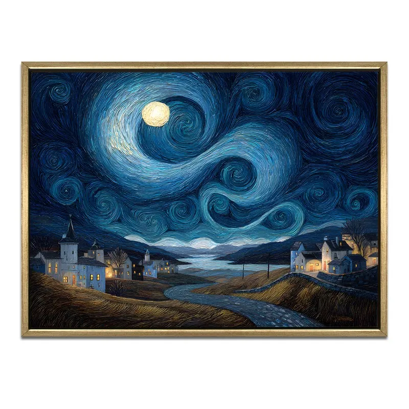 Ethereal Valley Canvas Wall Painting With Frame media 3