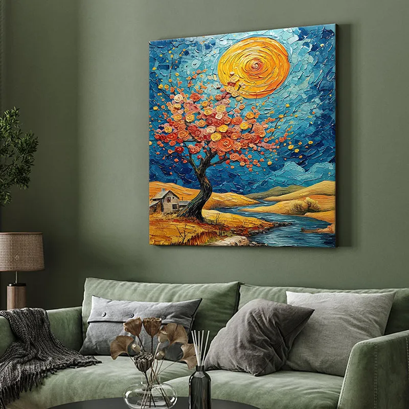 Blossom Tree In Moonlight Wall Painting media 4
