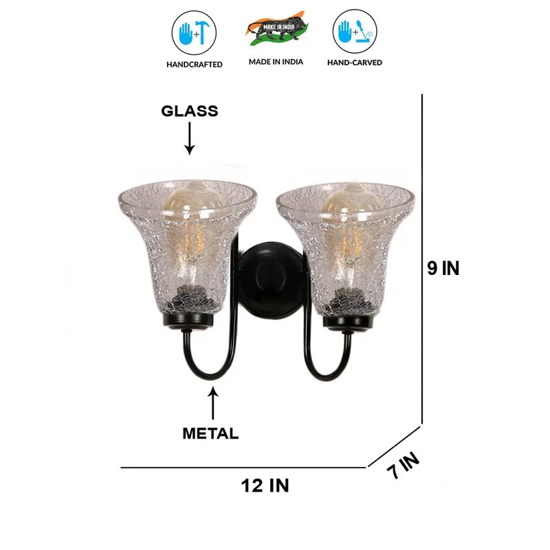 Warm Glow Dual Shade Glass Wall Lamp media 11