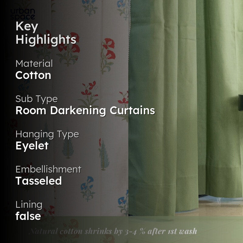 Urban Space High Garden Curtains (Green) - Set Of Three media 2