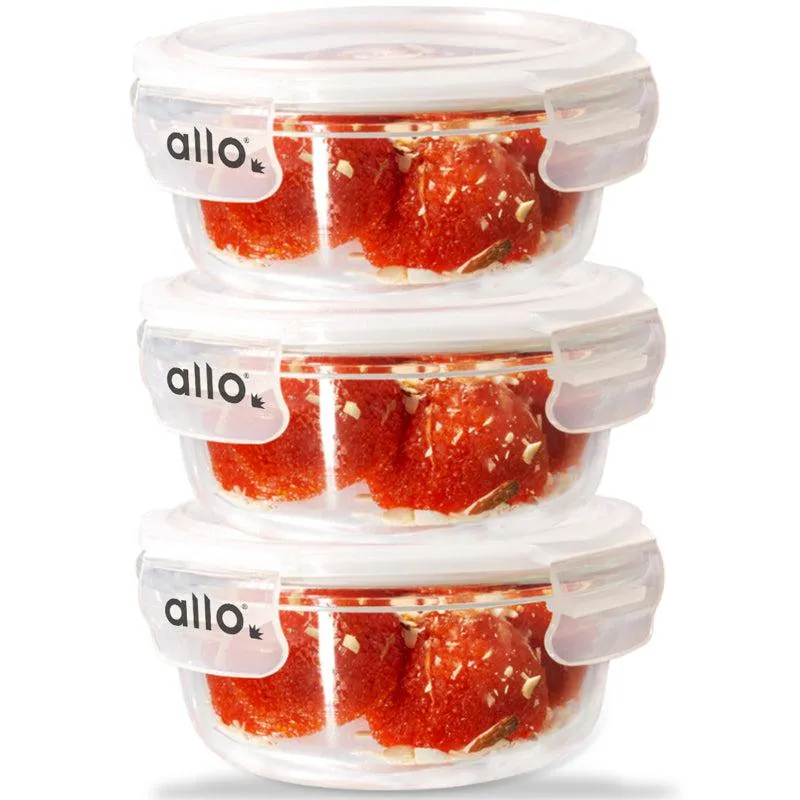 Oliva Round Glass Storage Container (400 ML) - Set Of Three media 5