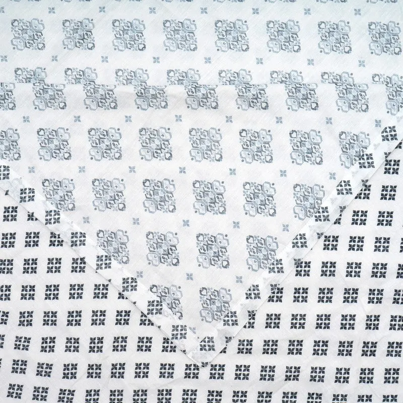 Florique Reversible Cotton Dohar (Blue,White) - 120 GSM media 7