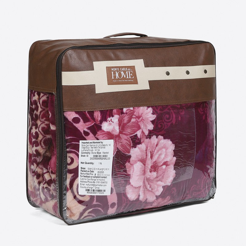 Monte Carlo Crimson Blossom Throw Blanket - 852 GSM media 7