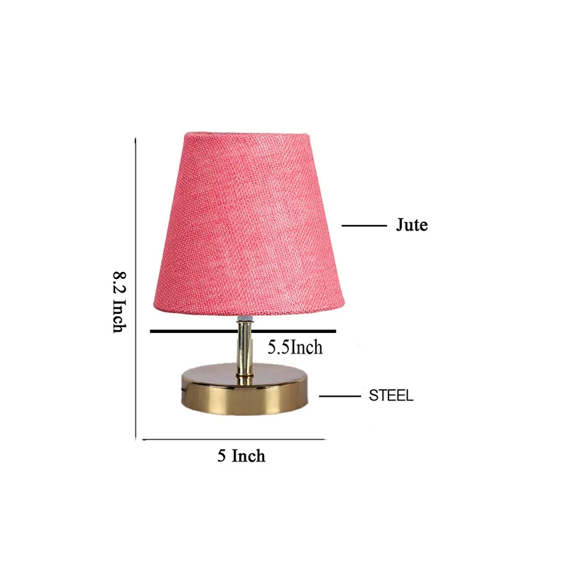 Alba Jute Table Lamp - Pink,Gold media 4