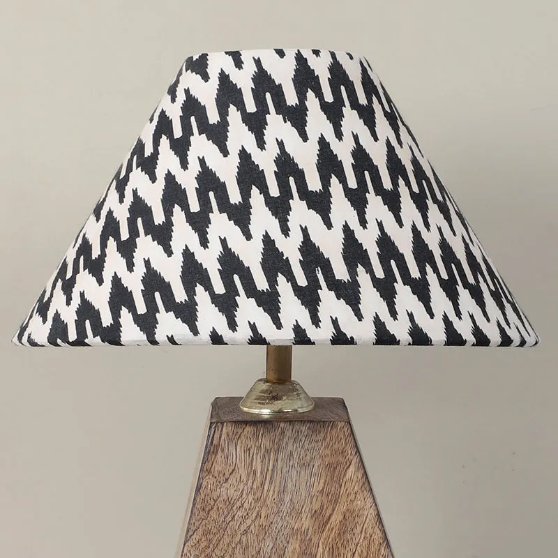 Chevronic Obelisk Printed Mango Wood Table Lamp - Black,White media 5