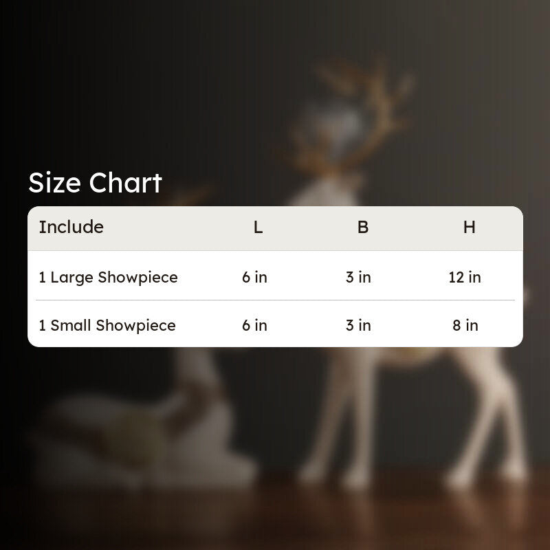 Chrystal Stag Showpiece (Beige) - Set Of  Two media 6