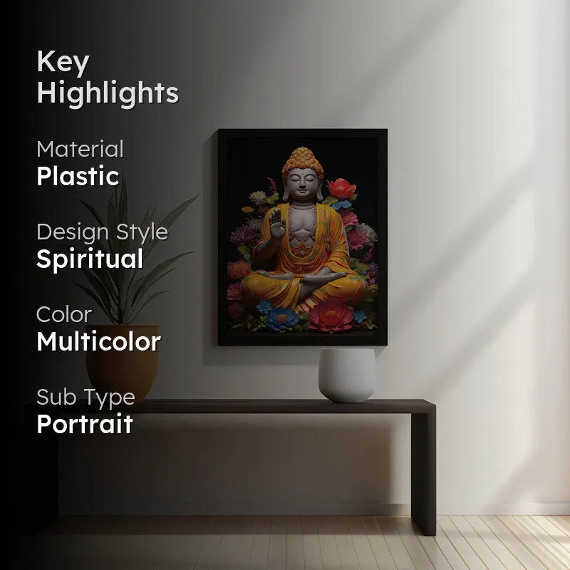 Buddha In Blooming Garden Wall Art media 2