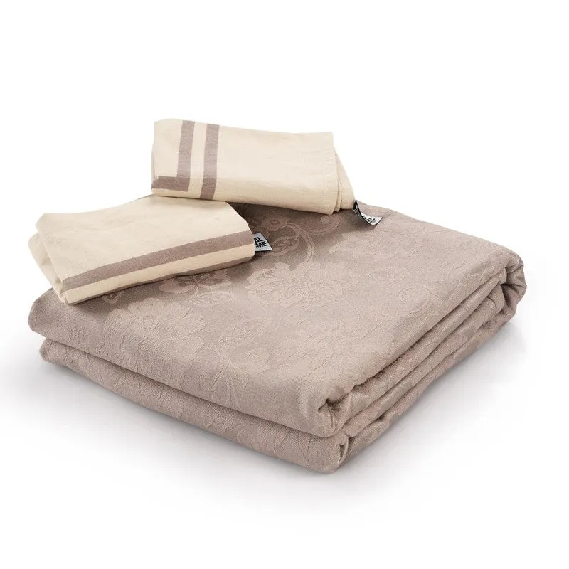 Floral Aura Cotton Bedsheet (Beige) - 224 TC media 6