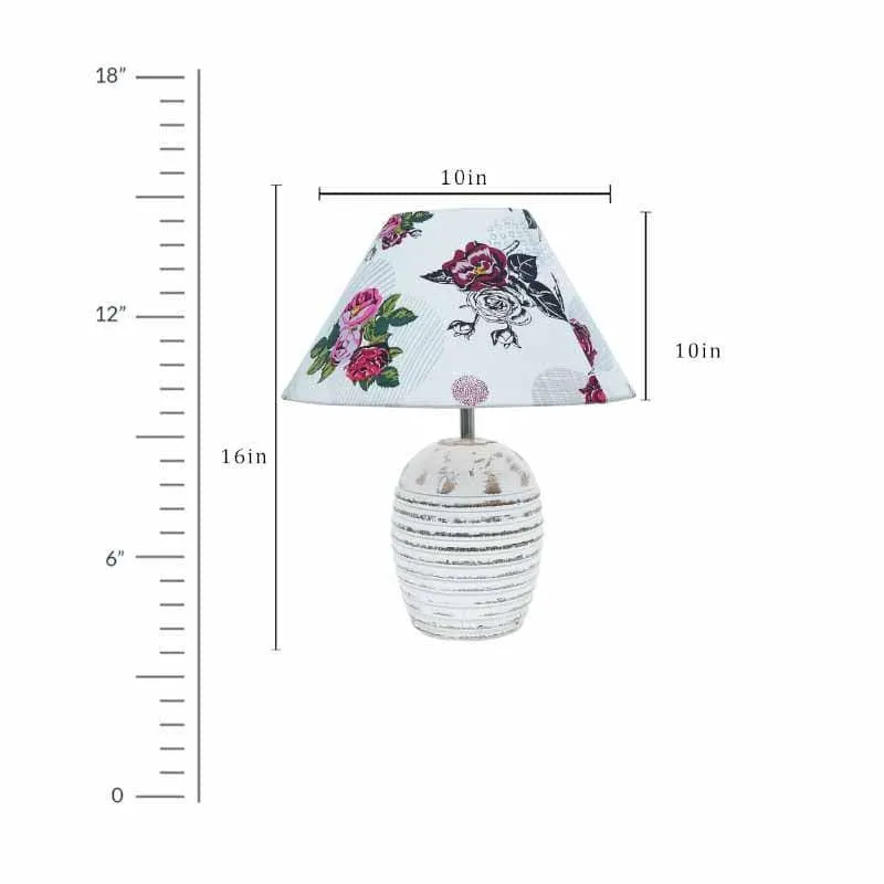 Gracie Bell White Fabric Table Lamp - Multicolor media 8