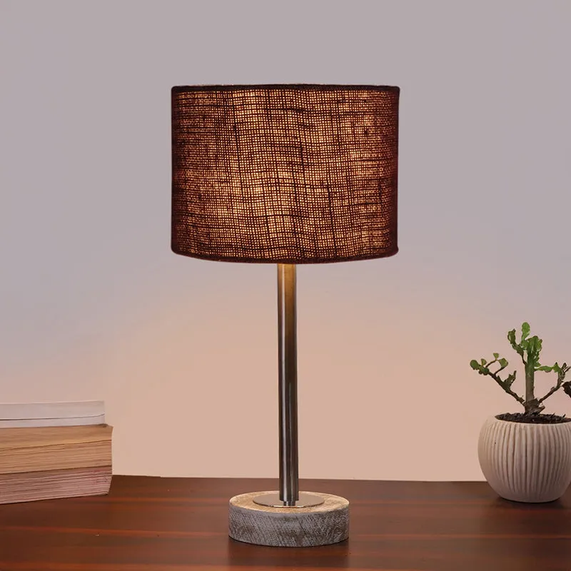 Sienna I Rodin Wooden Table Lamp - Brown,Silver,White media 2
