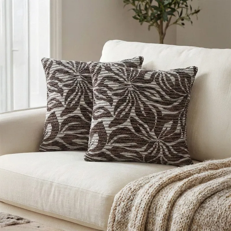 PetalReverie Cushion Cover (Coffee) - Set Of Two media 1