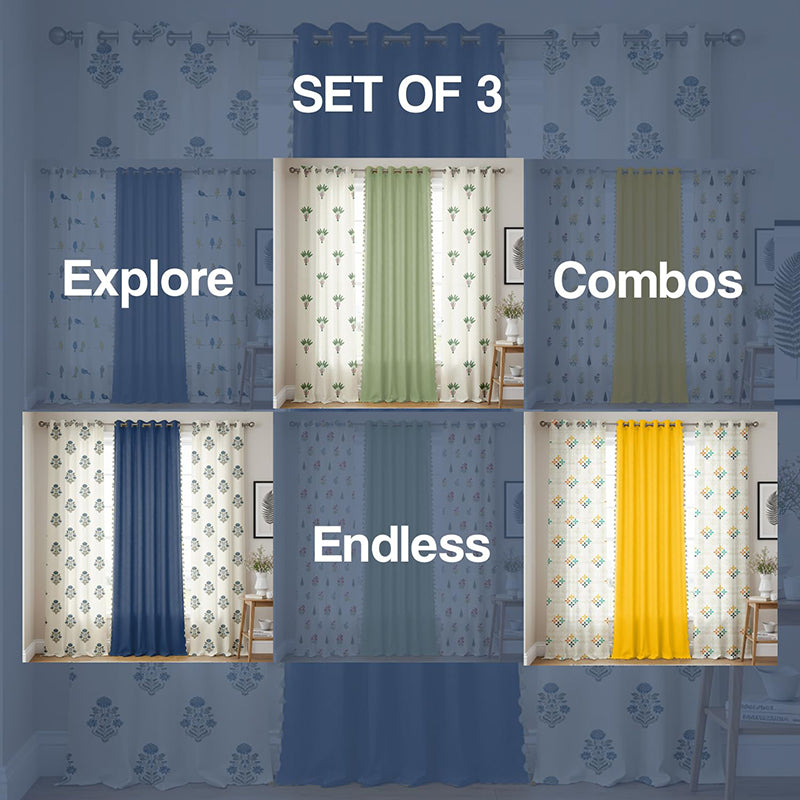 Urban Space Liberty & Aura Curtain (Blue, Indigo) - Set Of Three media 5