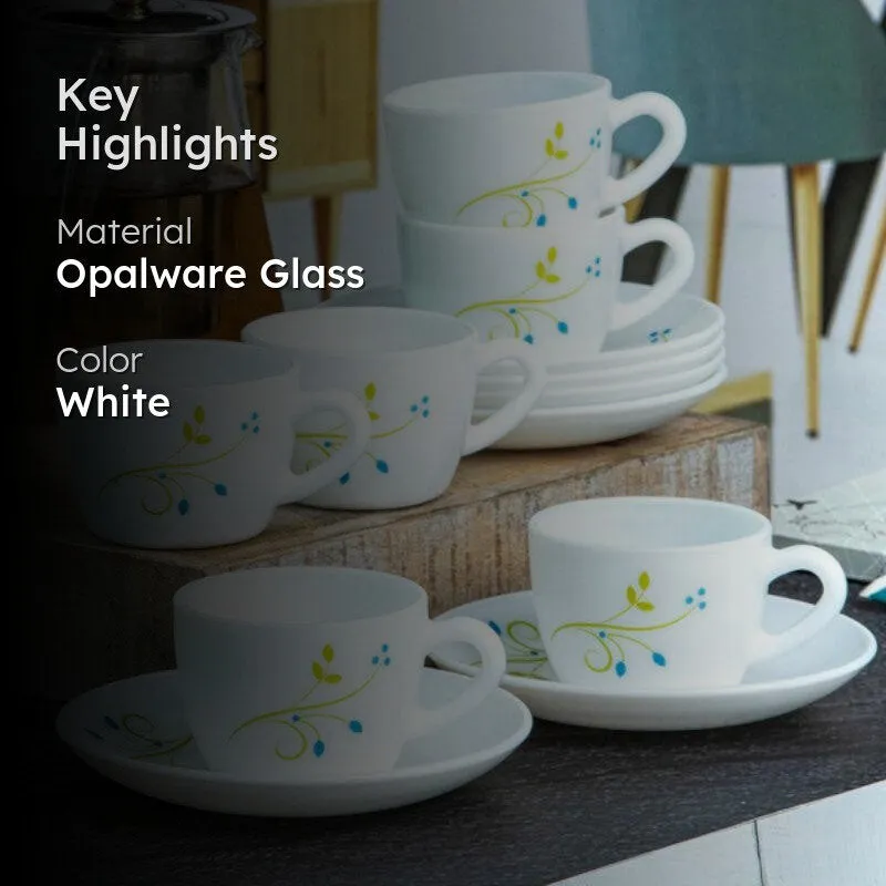 Cello Minari Flora Cup & Saucer (130 ML) - Twelve Piece Set media 2